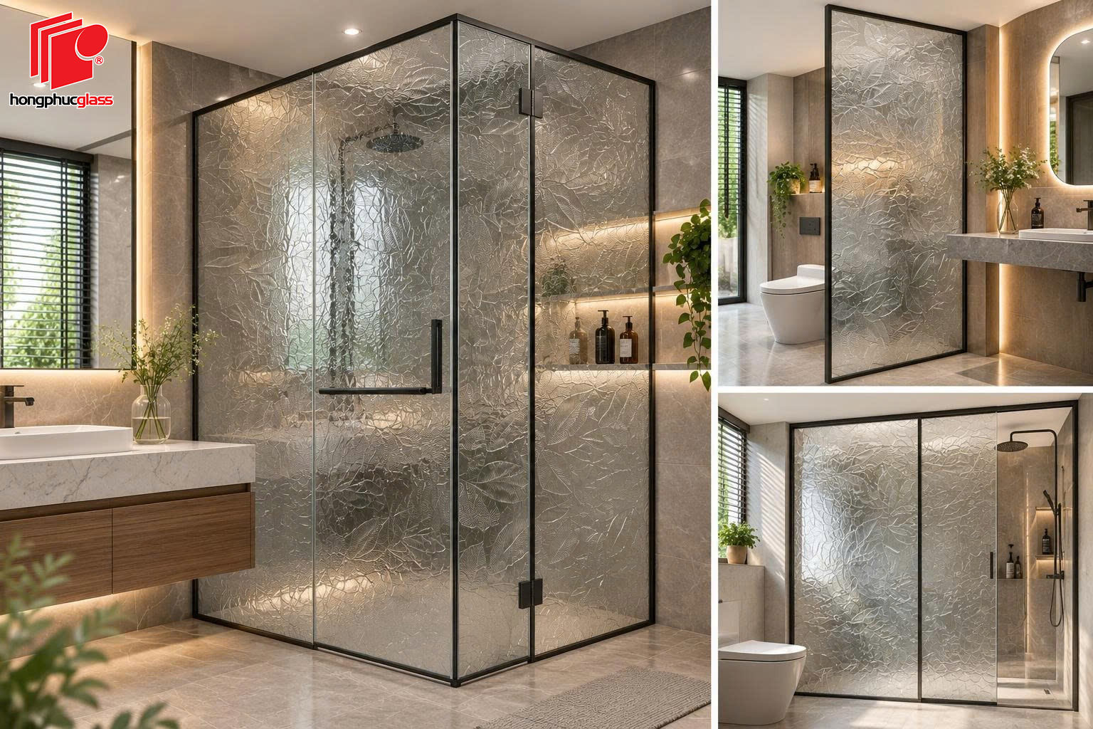 Kính trang trí Hồng Phúc